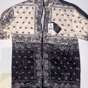 Black and White Paisley FBRK Brand Lightweight Jacket